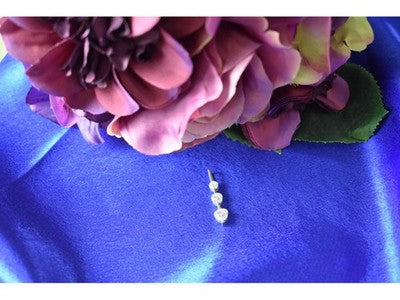 925 Sterling Silver CZ Three Hearts Pendant