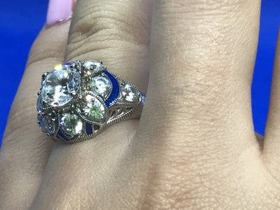 925 Sterling Silver CZ Ring Size 6.5