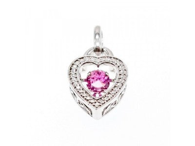 925 Sterling Silver Pink CZ "Heart" Pendant