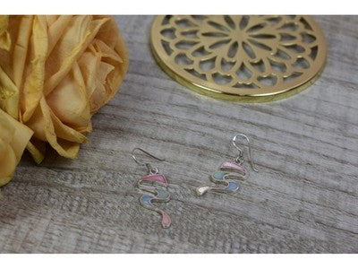 925 Sterling Silver Multicolor Enamel Earrings