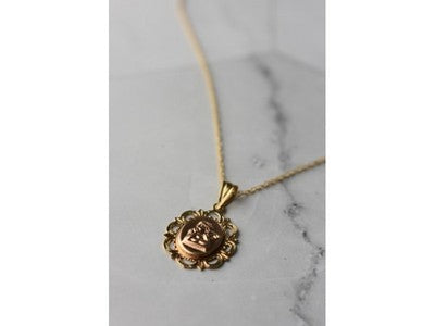 14K Yellow Gold Incense "Guardian Angel" Chain With Pendant