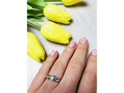 925 Sterling Silver Blue Spinel Ring Size 7