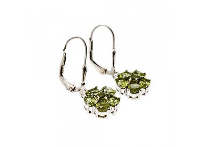 925 Sterling Silver Tsavorite "Flowers" Earrings