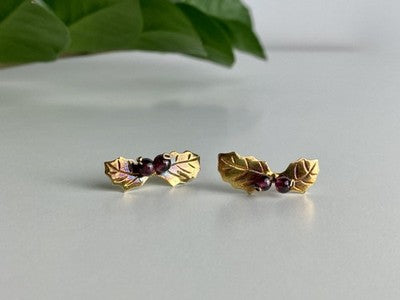 925 Sterling Silver Gold Plated Agate "Foliage" Earrings