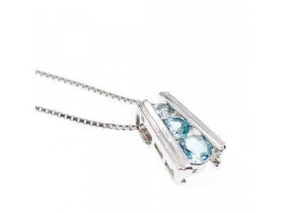925 Sterling Silver Blue Spinel Chain With Pendant