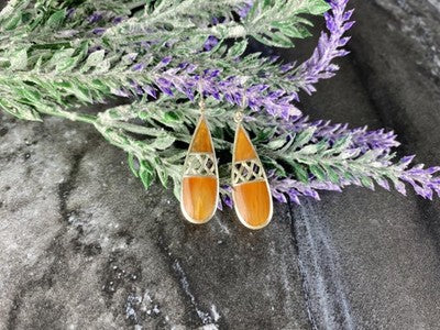 Vintage 925 Sterling Silver Agate Earrings