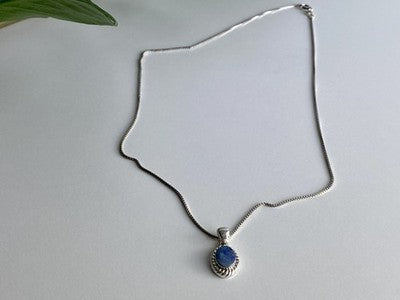 925 Sterling Silver Opal Chain With Pendant