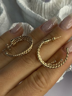 Gold Plated Earrings Length 1 Inch