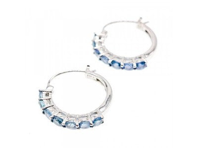 925 Sterling Silver Aquamarine Earrings