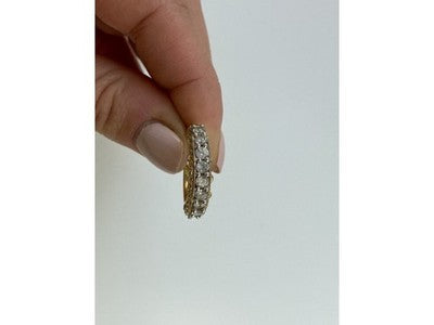 925 Sterling Silver Gold Plated White CZ Ring Size 7