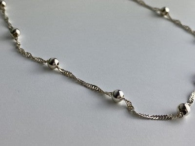 925 Sterling Silver Necklace Italy 17.7 In