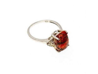 Vintage 925 Sterling Silver Jasper Ring Size 6.5