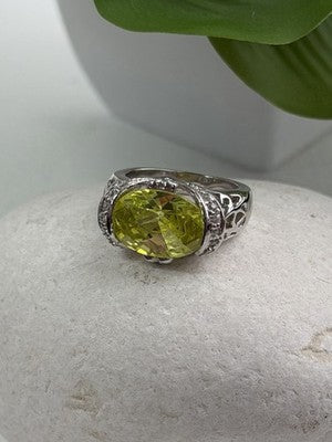 Shiny 925 Sterling Silver Cz Ring Size 7