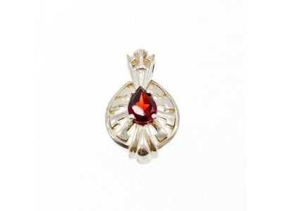 925 Sterling Silver Garnet Pendant