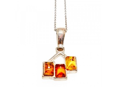 Vintage 925 Sterling Silver Amber Chain With Pendant