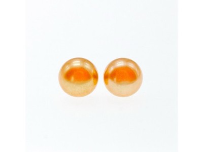 925 Sterling Silver Orange Pearls Stud Earrings