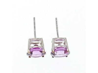 925 Sterling Silver Almandine Stud Earrings