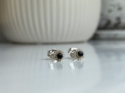 925 Sterling Silver Agate Stud Earrings