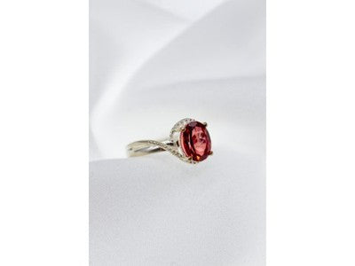 925 Sterling Silver Red Spinel Ring Size 7