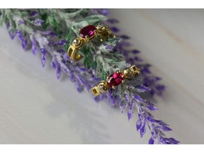 925 Sterling Silver Gold Plated Pink Topaz Stud Earrings