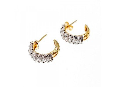 14K Yellow Gold CZ Shine Earrings
