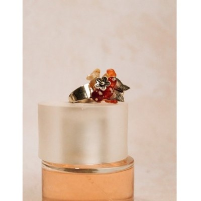 925 Sterling Silver Agate Designer'S Ring Size 6.5