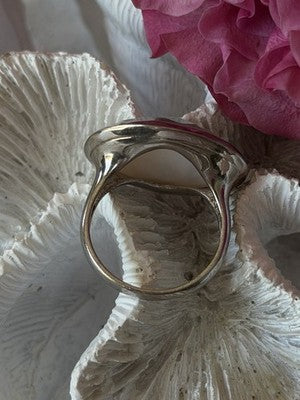 925 Sterling Silver Abalone Ring Size 10