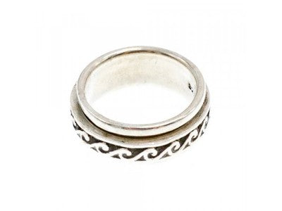 Vintage 925 Sterling Silver Spinner Band Ring Size 6.75