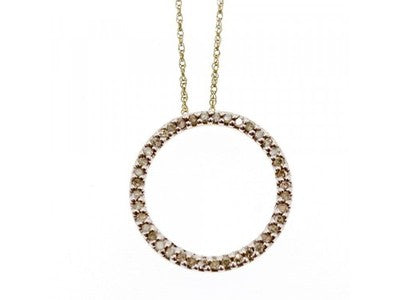14K Yellow Gold Diamonds Chain With Pendant
