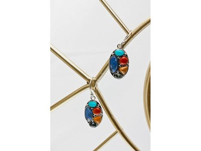 925 Sterling Silver Multicolor Jasper Earrings