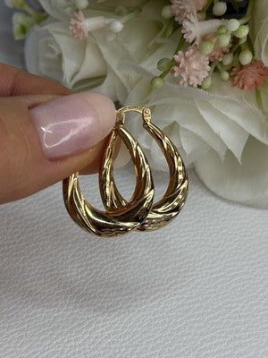 Elegant 925 Sterling Silver Gold Plated Earrings Length 1 Inch