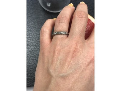 925 Sterling Silver Green CZ Ring Size 6.5