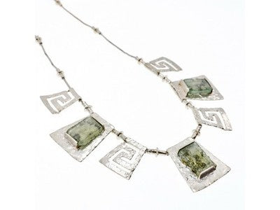925 Sterling Silver Green Jade Necklace