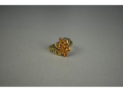 925 Sterling Silver Gold Plated Heliodor Ring Size 6.75