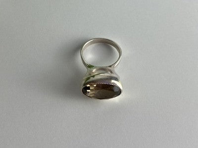 Vintage 925 Sterling Silver Hessonite Ring Size 6.5