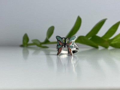 Ring "butterfly" With Enamel Size 6.5