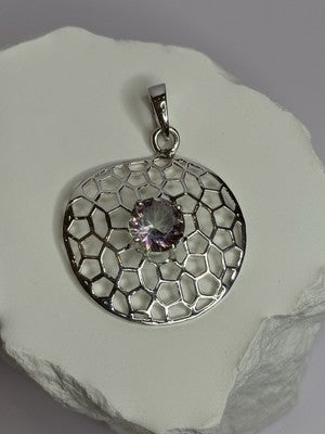 925 Sterling Silver Alexandrite Pendant Length 1.8 Inch