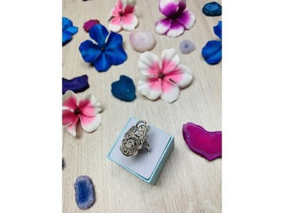 925 Sterling Silver Marcasites Ring Size 7.5