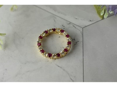 10K Yellow Gold Pink and Colorless Spinel Pendant