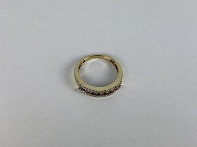10K Yellow Gold White Sapphire & Diamonds Ring Size 8