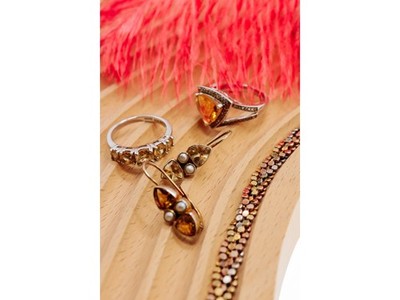 925 Sterling Silver Gold Plated Heliodor & Pearls Earrings