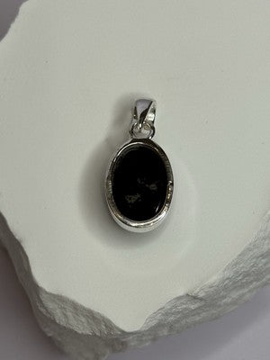 925 Sterling Silver Black Onyx Pendant Length 1.2 Inch