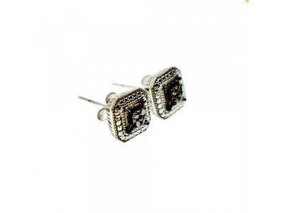 925 Sterling Silver Black Spinel Stud Earrings