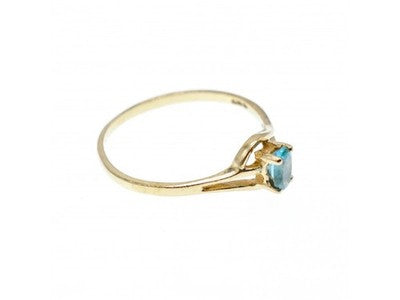 10K Yellow Gold Topaz & Diamond Ring Size 6.75