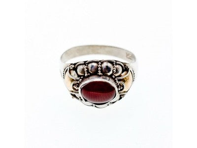 Vintage 925 Sterling Silver Agate Ring Size 8.5