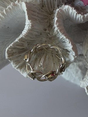 Deb Guyot 925 Sterling Silver White Topaz Band Ring Size 7