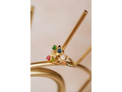 14K Yellow Gold Multicolor Spinel Ring Size 7