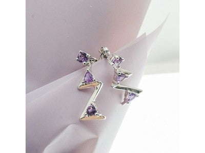 925 Sterling Silver Tourmaline Earrings Italy