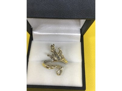 925 Sterling Silver "Dragon" Ring Size 8 (Adjustable)