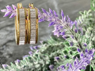 Milor 925 Sterling Silver Gold Plated Earrings Italy